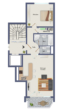 Grundriss-Skizze - 2-Zimmer-Wohnung in ruhiger Lage mit sonnigem Balkon und Tiefgaragenstellplatz nahe am UKE